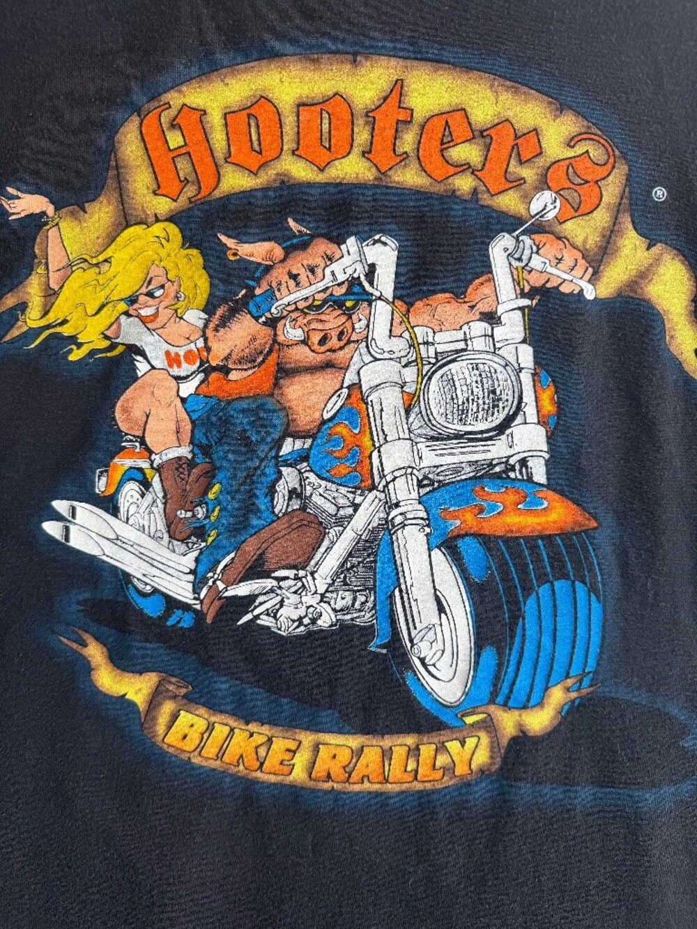 Vintage Hooters Bike Rally T Shirt XXL Oneita Power-T Biker Motorcycle 90s